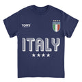 Toffs Retro Soccer Futbol Italia Navy T-Shirt