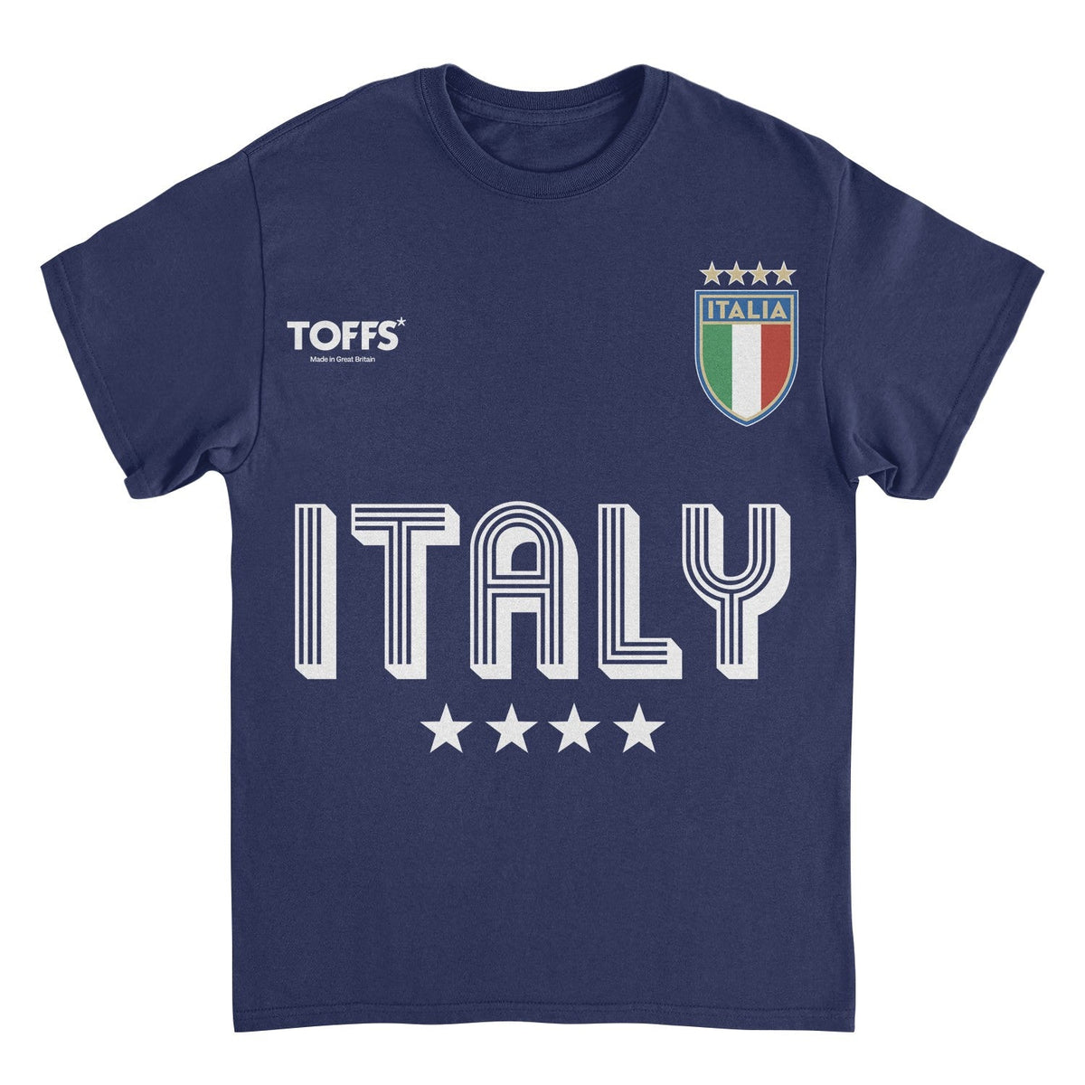 Toffs Retro Soccer Futbol Italia Navy T-Shirt