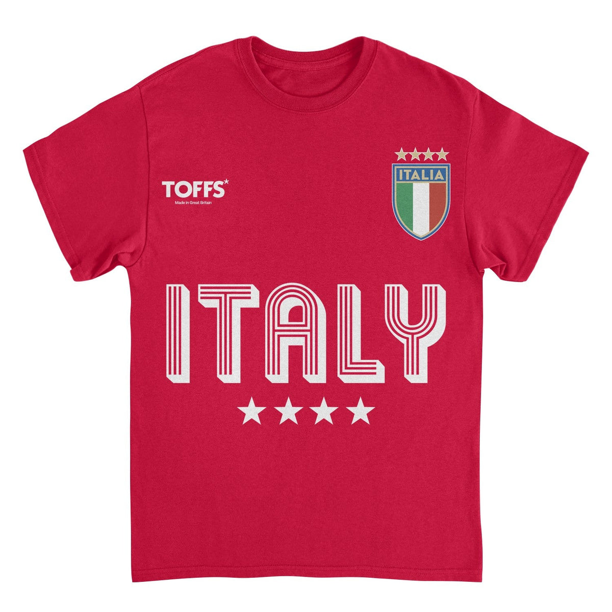 Toffs Retro Soccer Futbol Italia Red T-Shirt