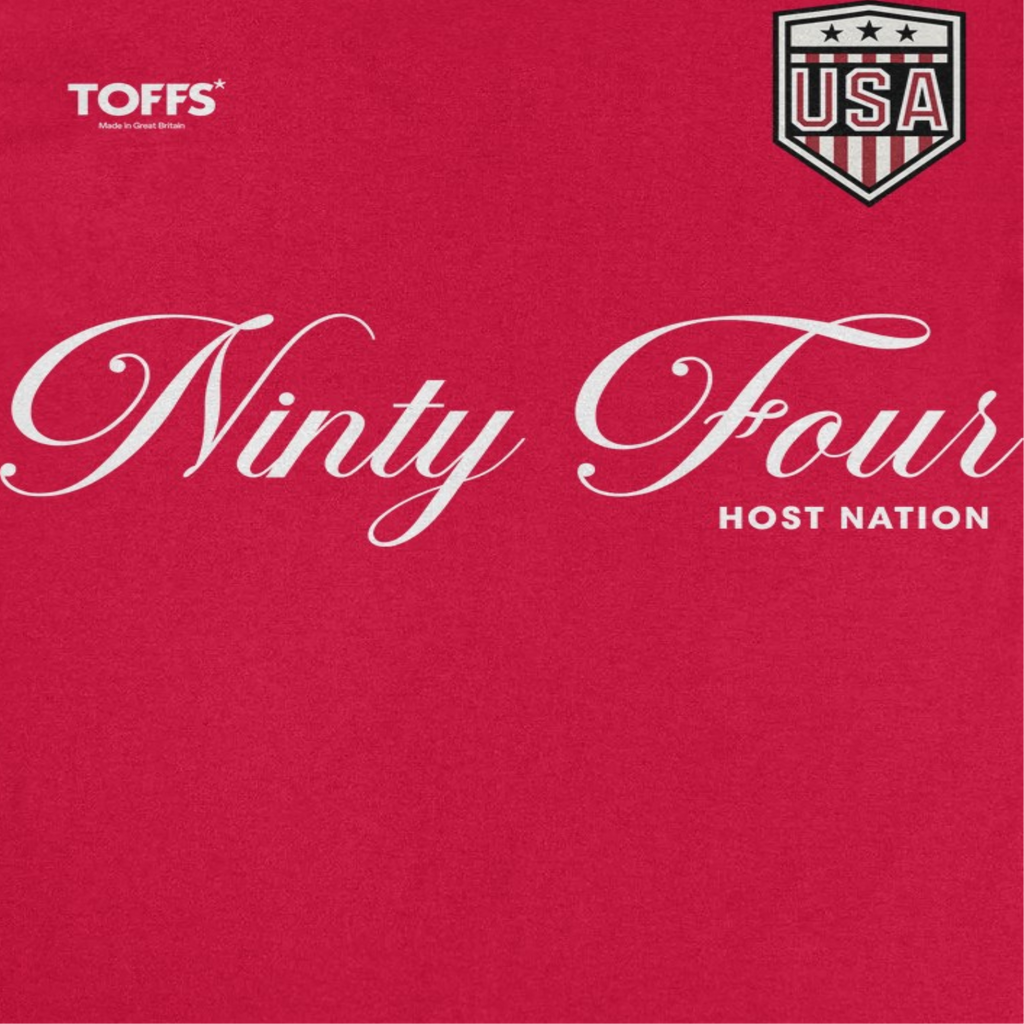 Toffs Retro Soccer Futbol Ninty Four Host Nation Red T-Shirt