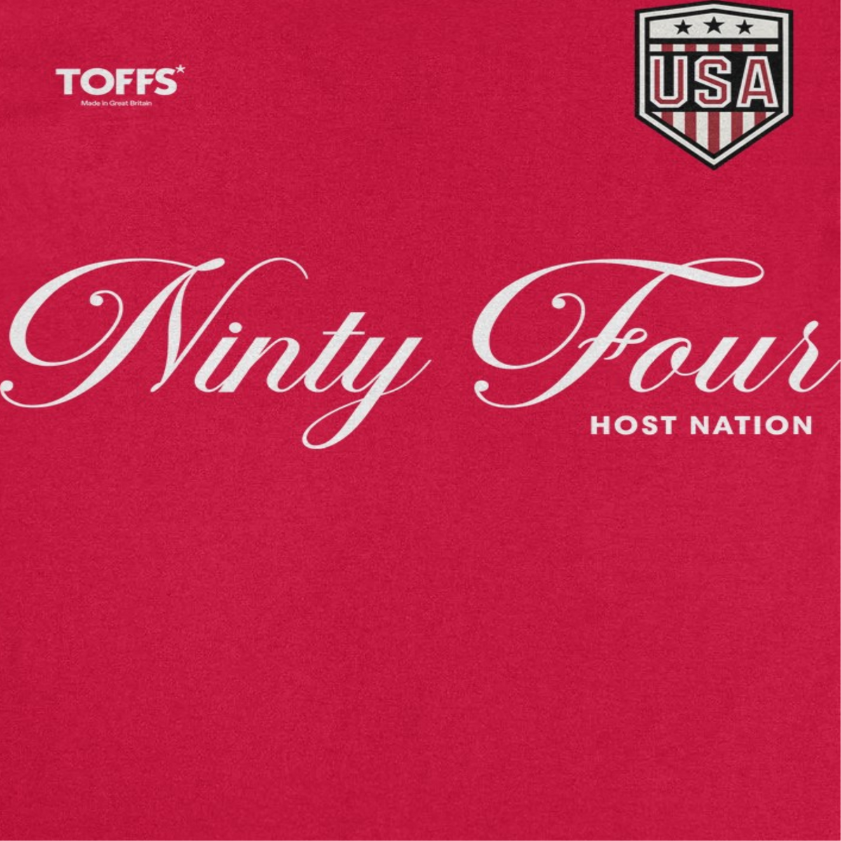 Toffs Retro Soccer Futbol Ninty Four Host Nation Red T-Shirt
