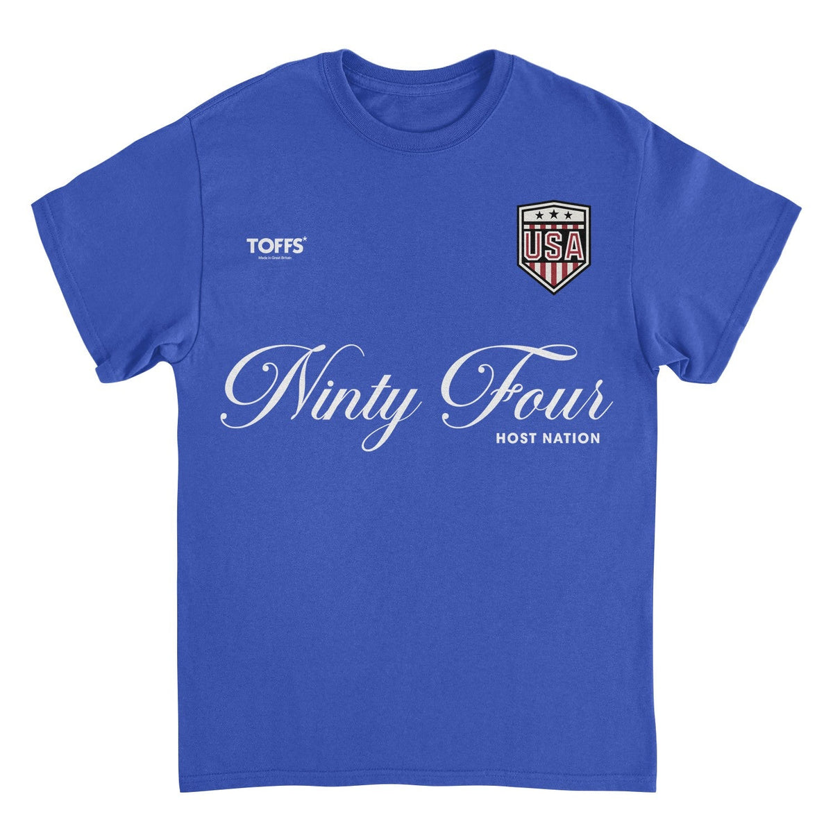 Toffs Retro Soccer Futbol Ninty Four Host Nation Royal T-Shirt