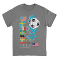 Toffs Retro Soccer Futbol World Soccer Cup Charcoal T-Shirt