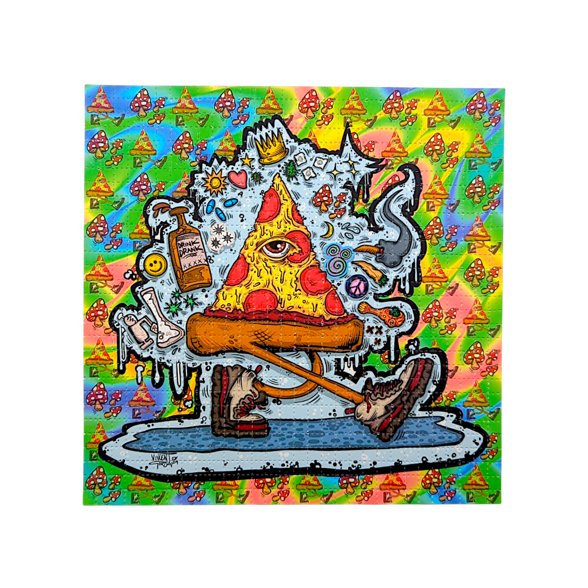 Vincent Gordon “Peace Love n Pizza” Blotter Print